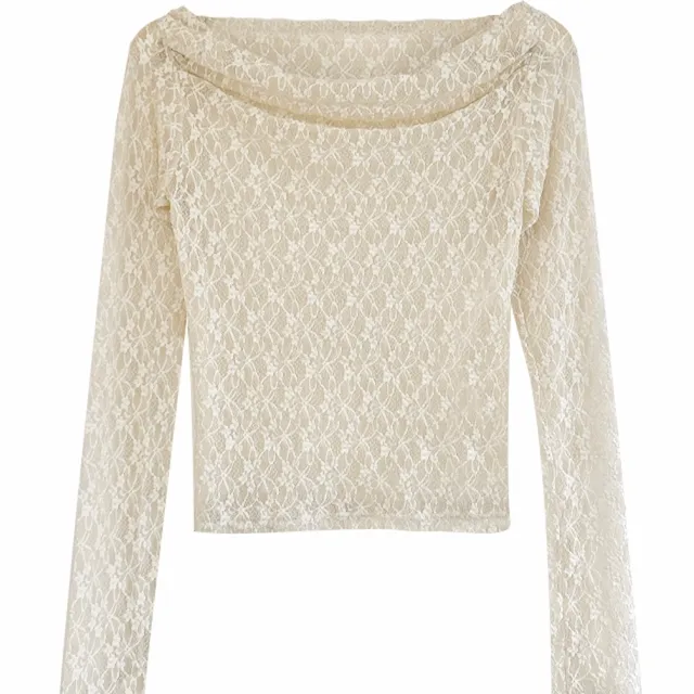 [가을에도진행] 레이스 셔링 시스루 티셔츠