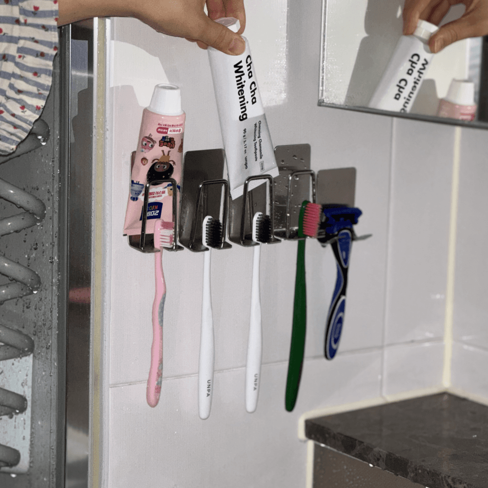 반짝반짝 스테인리스 칫솔걸이 세트