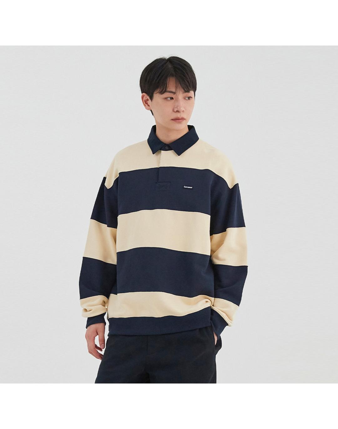 스트라이프 럭비 맨투맨 네이비 CO2203CR09NA