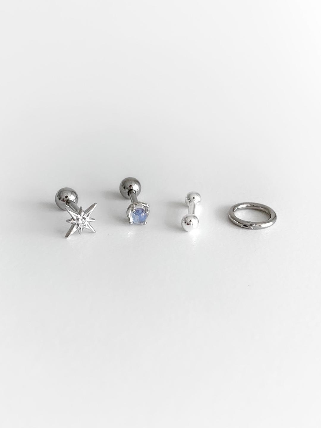 (4pcs) ﻿millky way piercing set 피어싱세트 링피어싱 스파크피어싱
