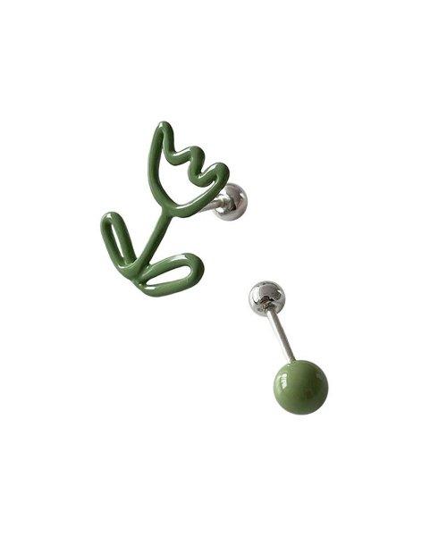 Pastel doodle piercing (Olive)