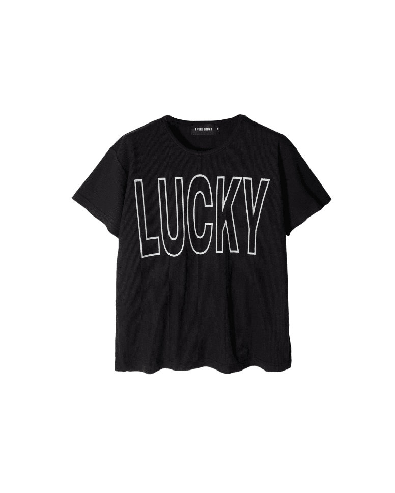 Lucky waffle tshirt black