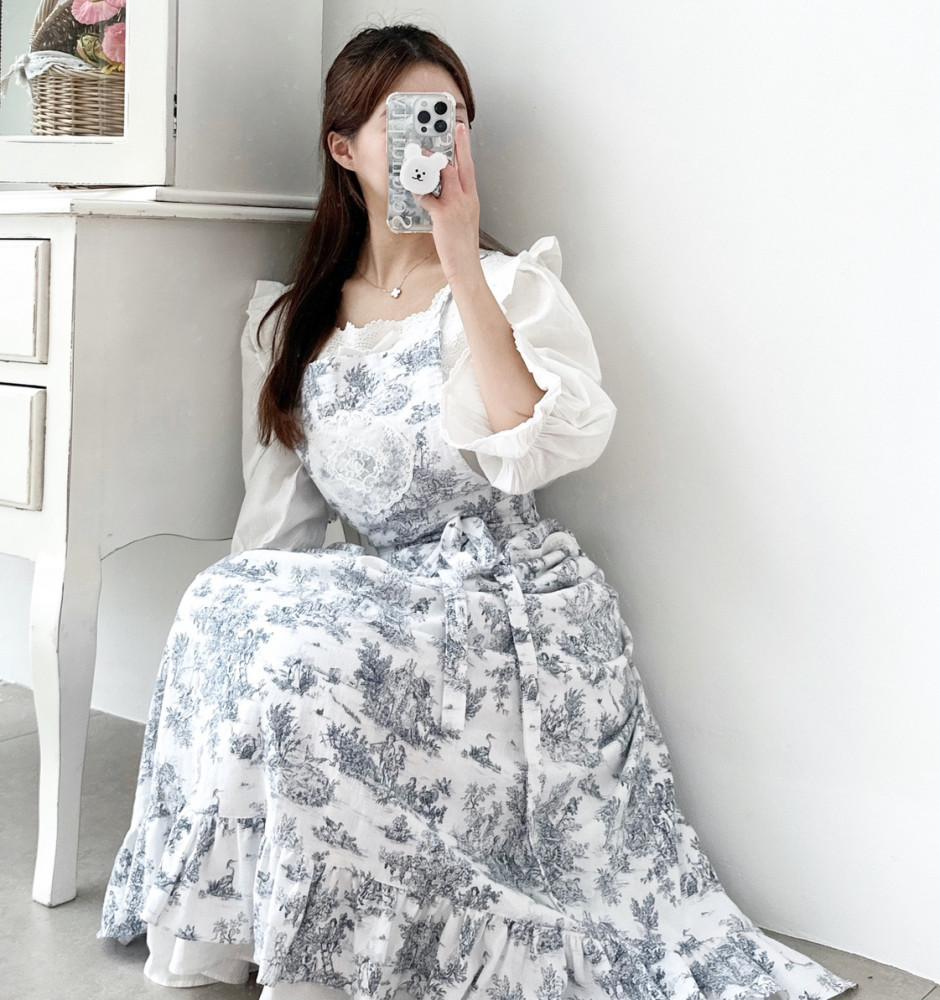 드브르베 블랙 트왈드주이 롱프릴 앞치마 에이프런