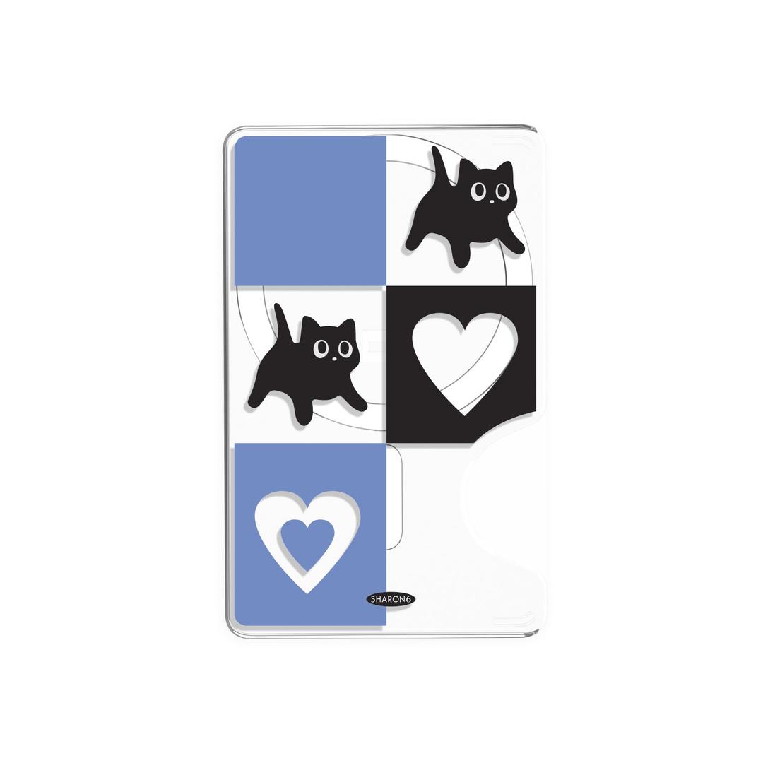 맥세이프 카드지갑 마그네틱 탈부착 디자인 투명 카드팩 블랙캣하트