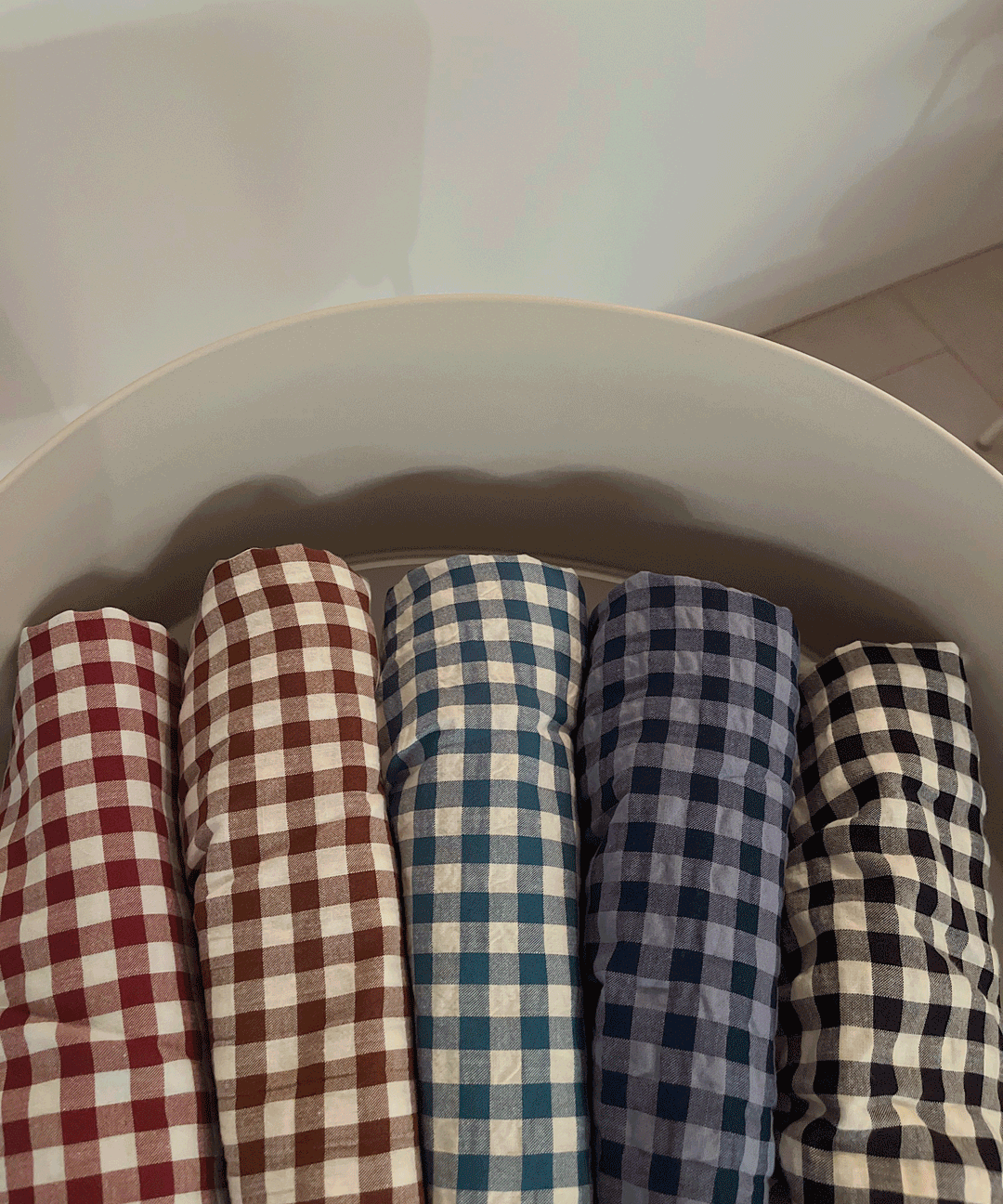 [1만장 돌파] 잔체크 파자마 바지 커플 잠옷 홈웨어 세트 (2 size) (5 Color) (남여공용)