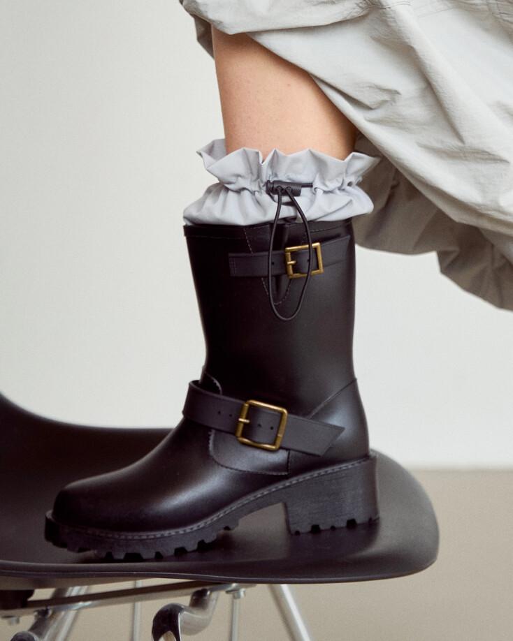 Ronda 론다 버클 바이커 레인부츠_R003_4.5cm