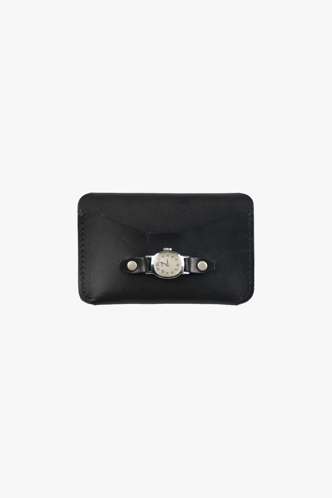 BLACK BUTTERO LEATHER VINTAGE WATCH WALLET V.5
