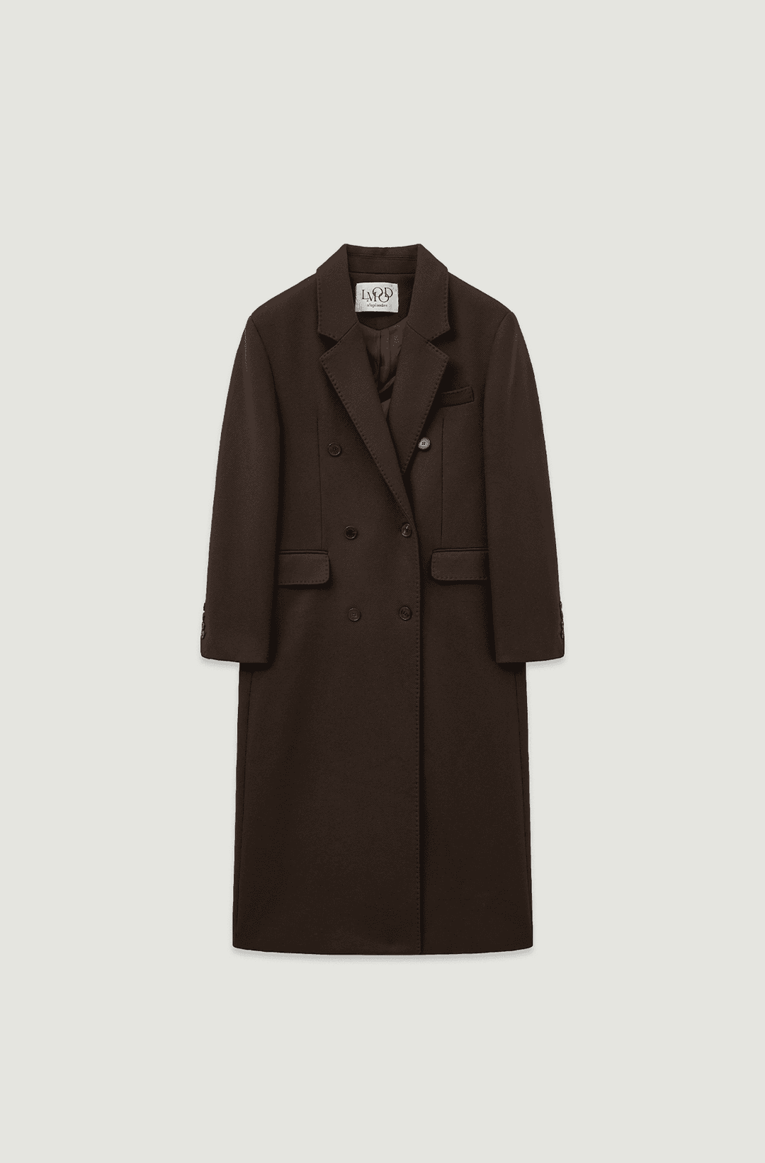 (W) 레오노르 울 테일러드 더블 코트 DEEP BROWN