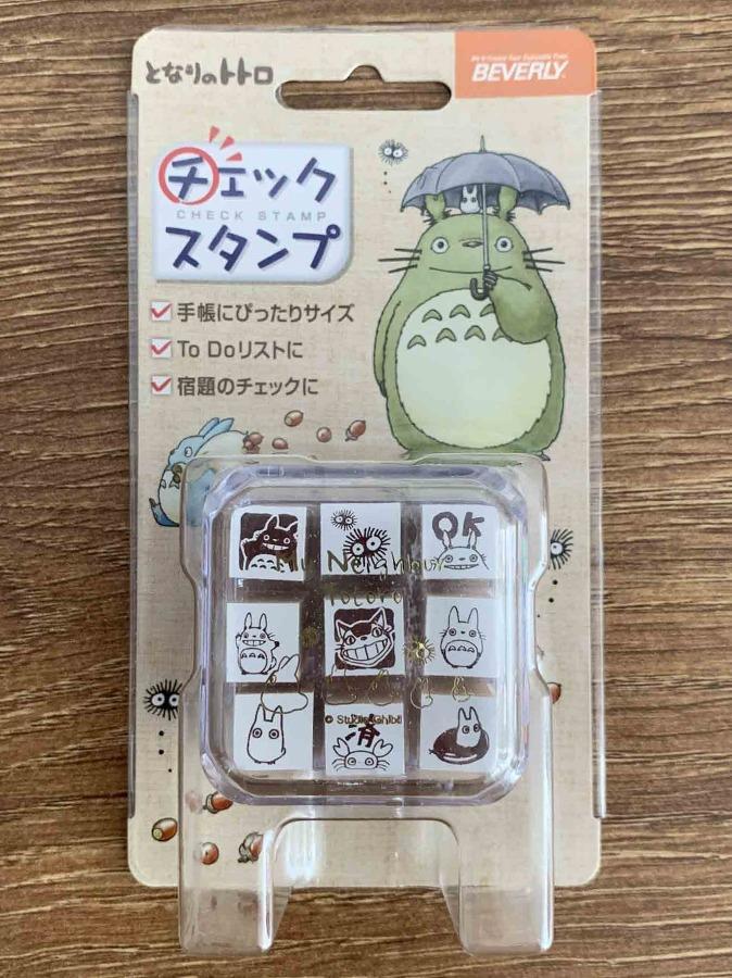 지브리 이웃집 토토로 다꾸 체크 스탬프 도장 9pcs 케이스 세트