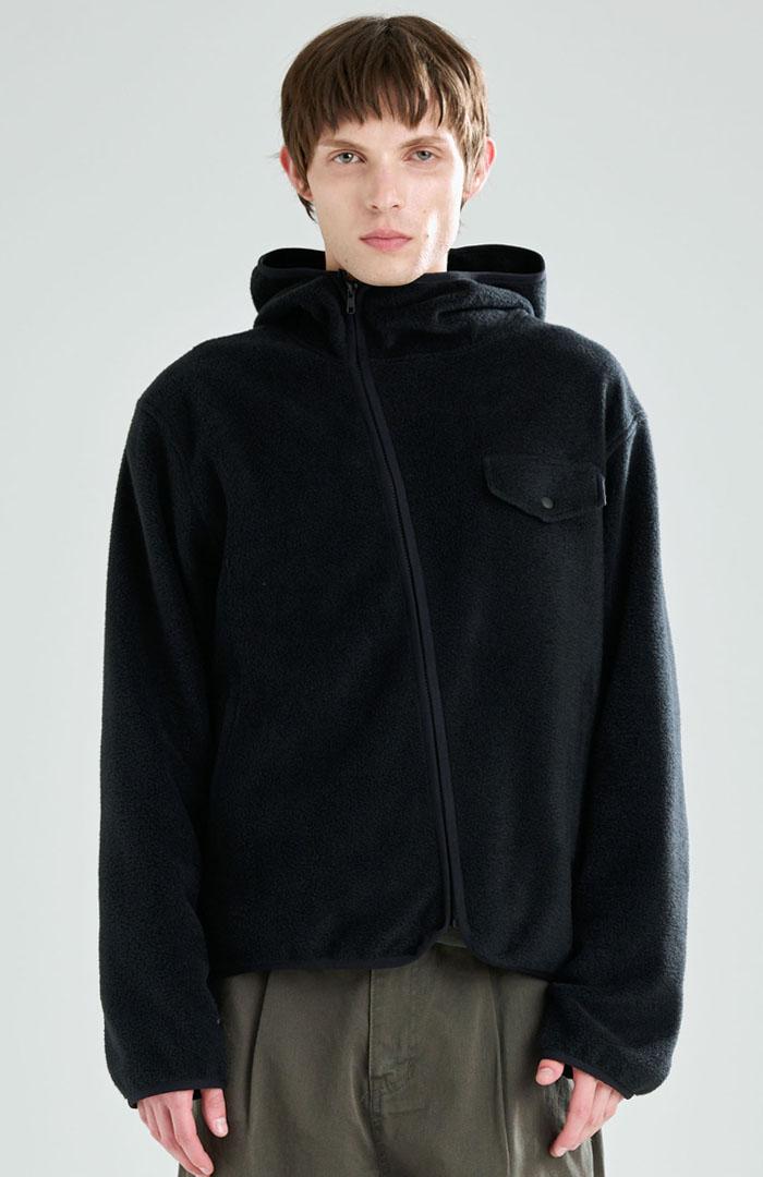 FLEECE HOODY ZIPUP JACKET(BK)