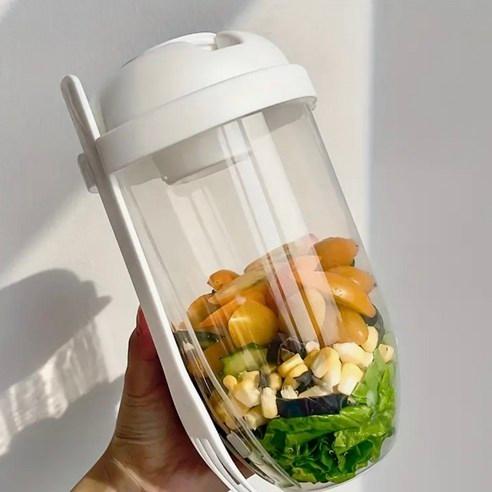 양손가득 라이트 샐러드 보틀 1000ml (소스통+포크) 세트 - 기타도시락용품 | 쿠팡