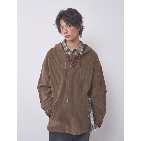 Drawstring Spliced ​​Hoodie
