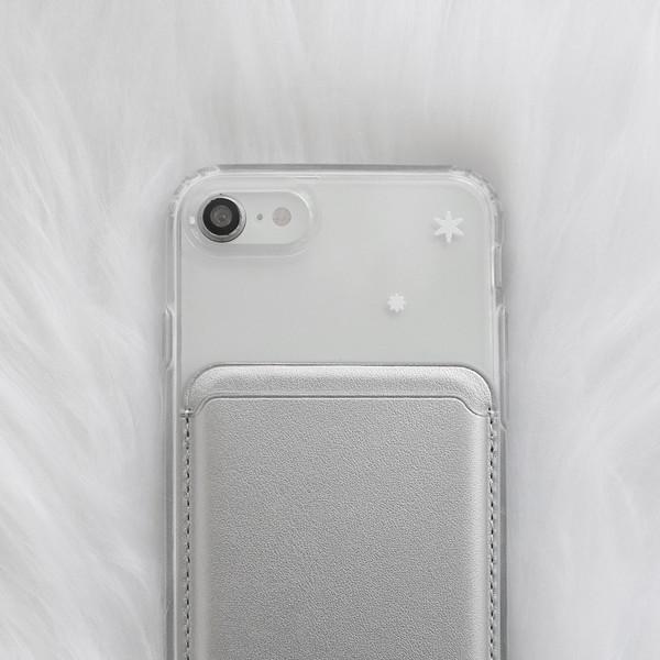 logo magsafe wallet - silver.