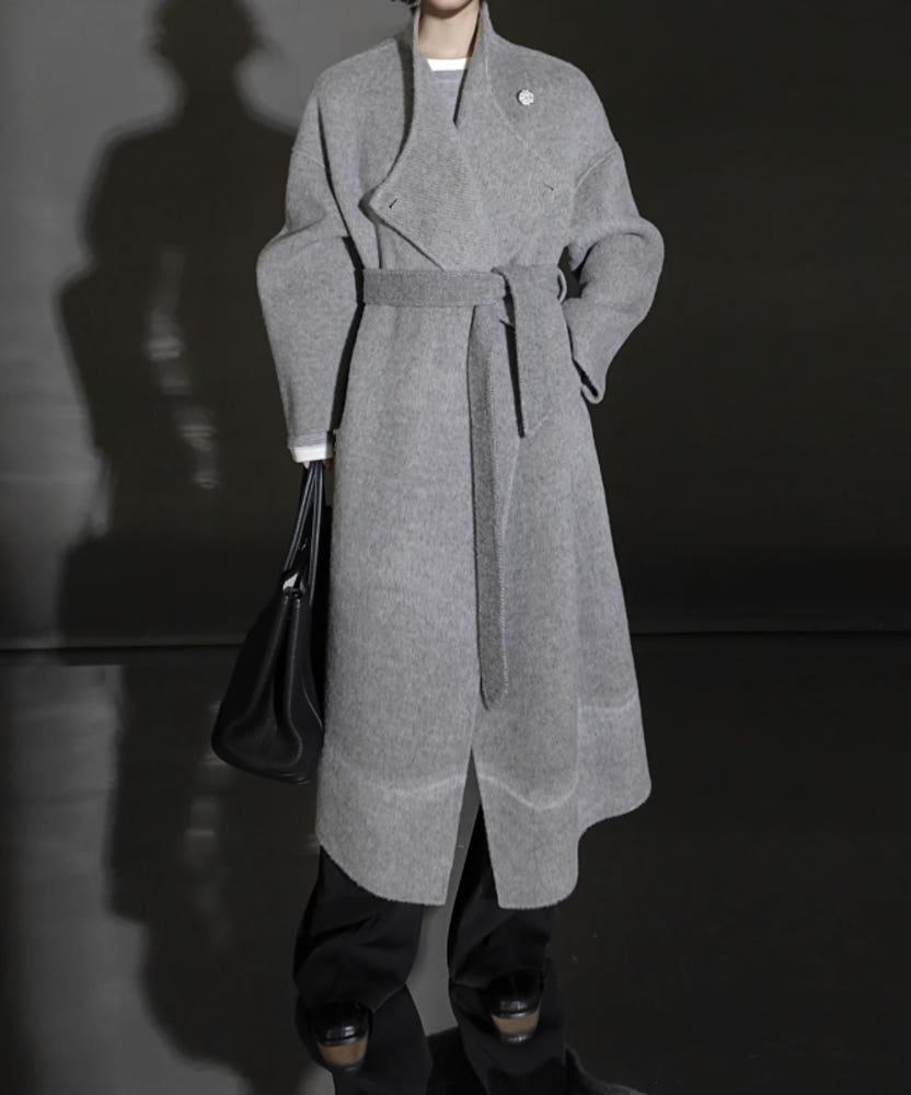 로더 빅카라 루즈핏 울 자켓 코트 알파카 코트