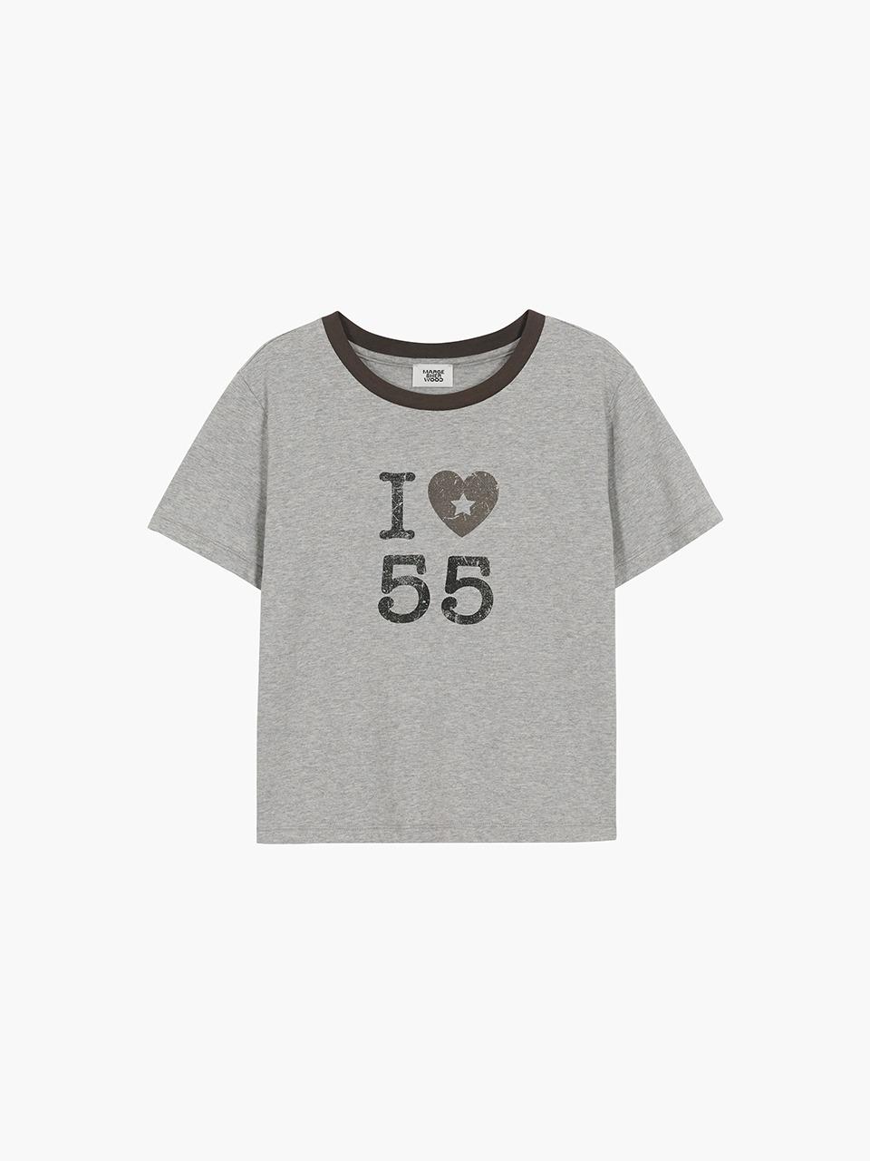 HEART RINGER T-SHIRT_melange grey