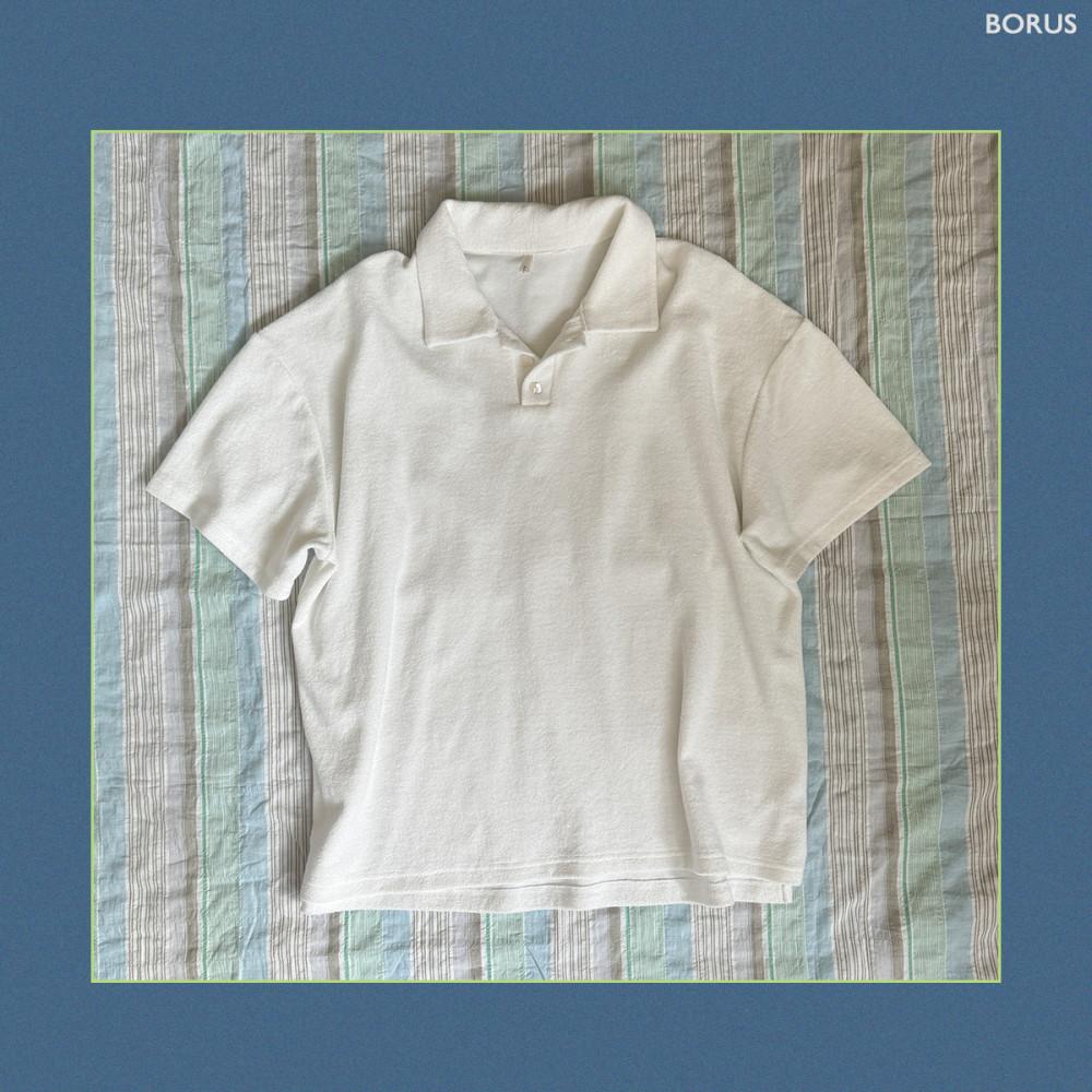 BORUS-테리 폴로 티셔츠-화이트 (04.19일 예약배송)