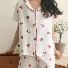 올썸 체리 요루면반팔 파자마 D068 홈웨어 여성면잠옷