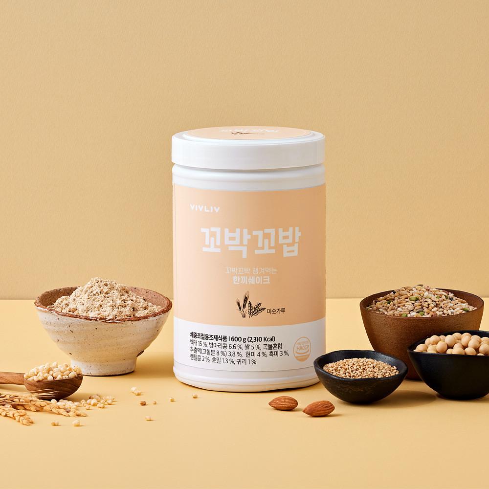 비브리브 꼬박꼬밥 식사대용 미숫가루 맛 단백질 쉐이크 600g 1개