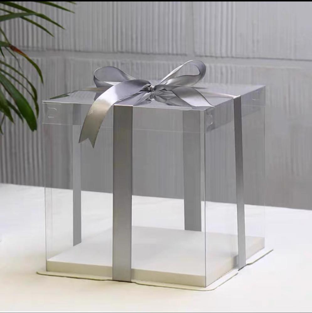 케이크 꽃 투명 상자 선물 디저트 포장 케이스 투명뚜껑 리본선택안함 사이즈 (15X15X11)
