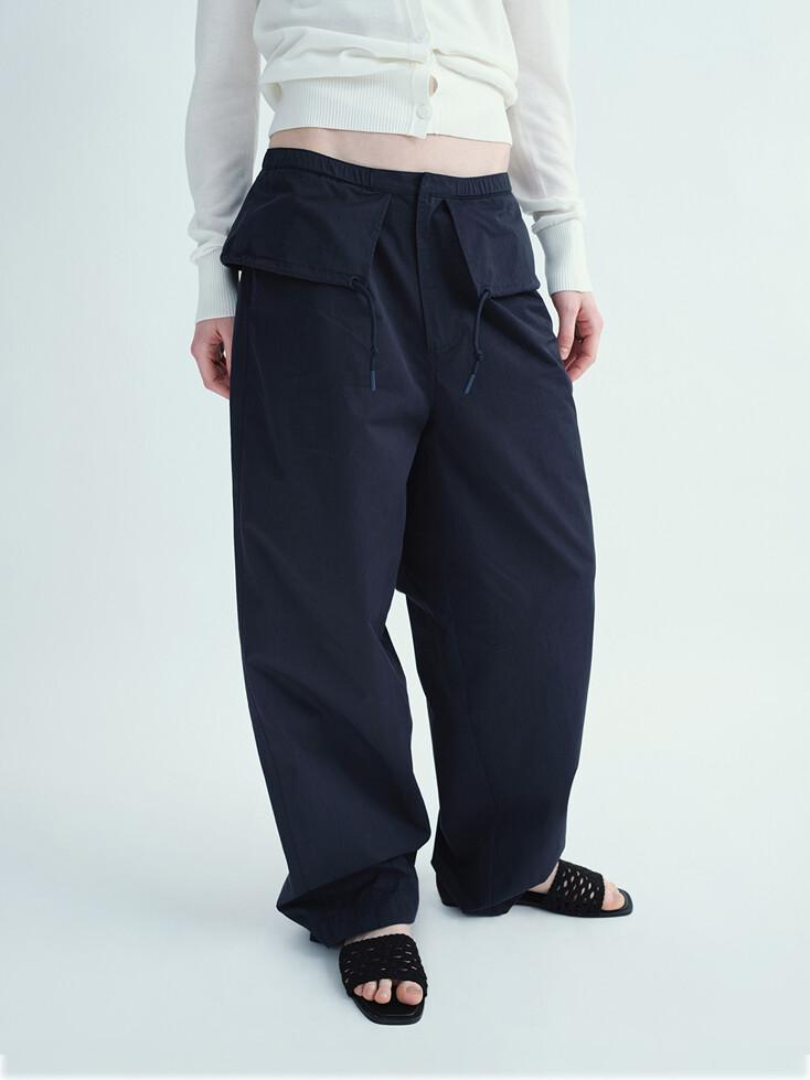 오버레이 와이드 치노 팬츠 [네이비]