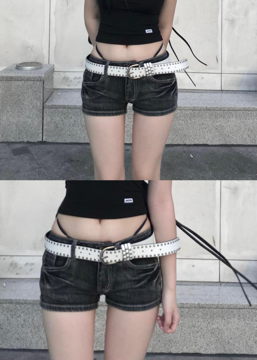 BACK POCKET WASHING LOW SHORTS