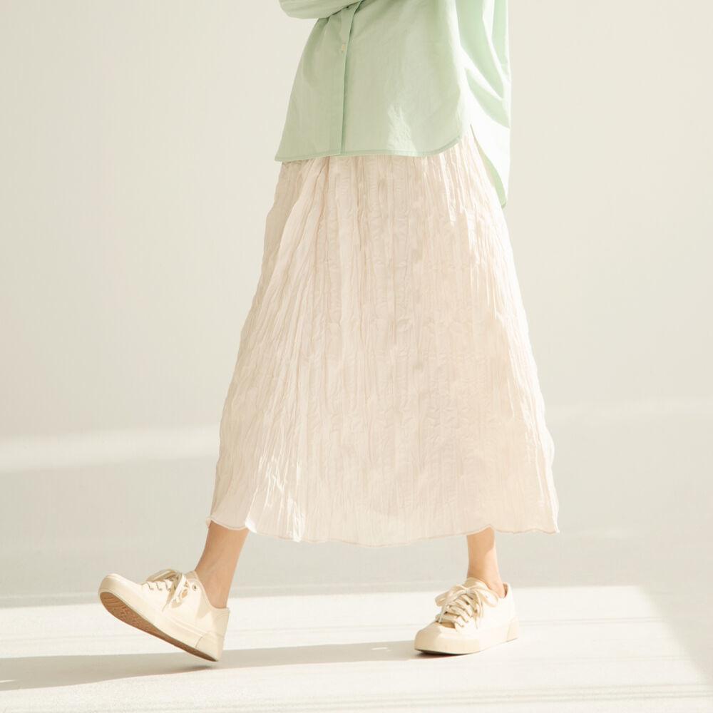 코스터 플리츠 롱스커트(cream)