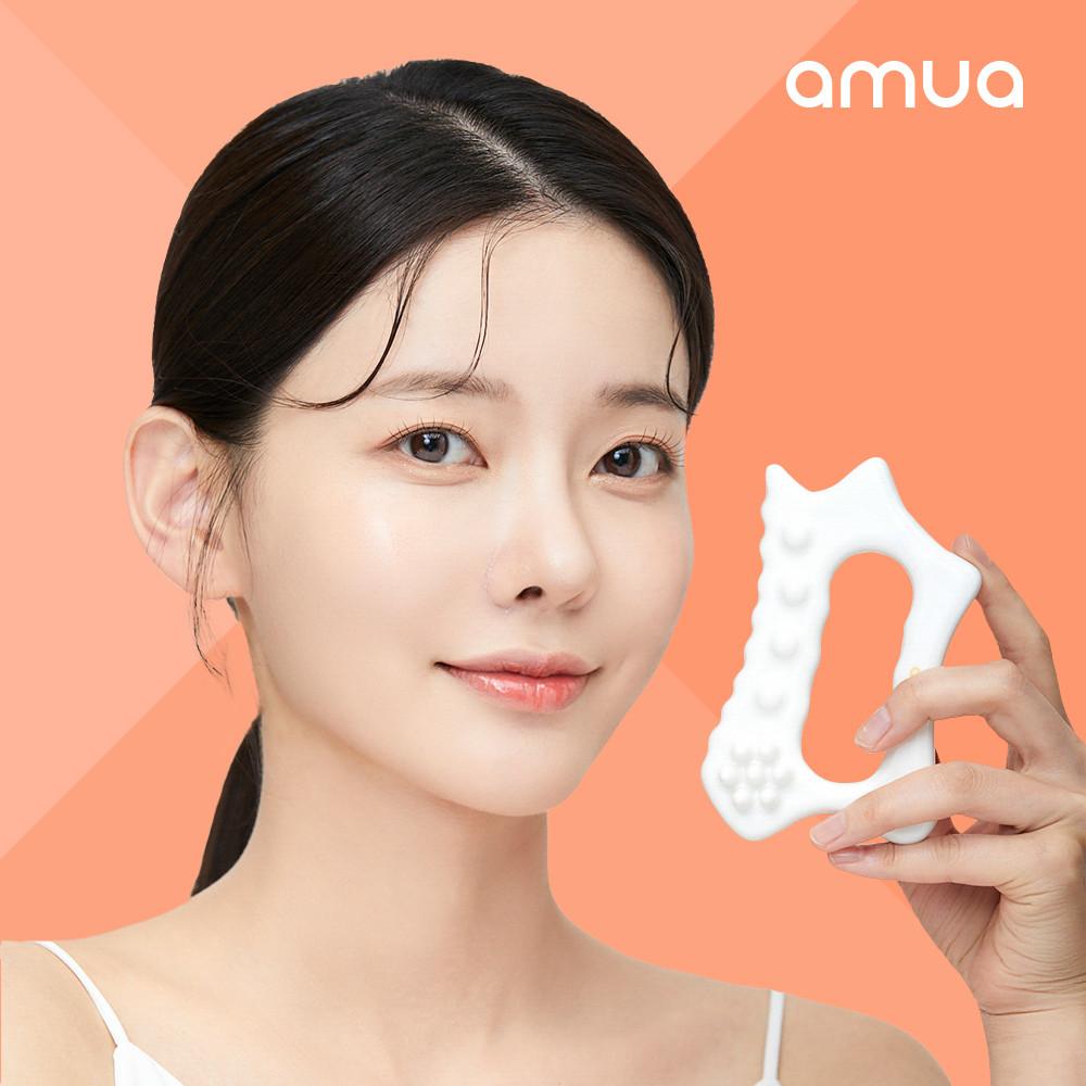 [국산]괄사 마사지기 림프순환 세라믹 얼굴 바디 붓기 승모근 바디괄사 도자기 퓨어메디 아무아