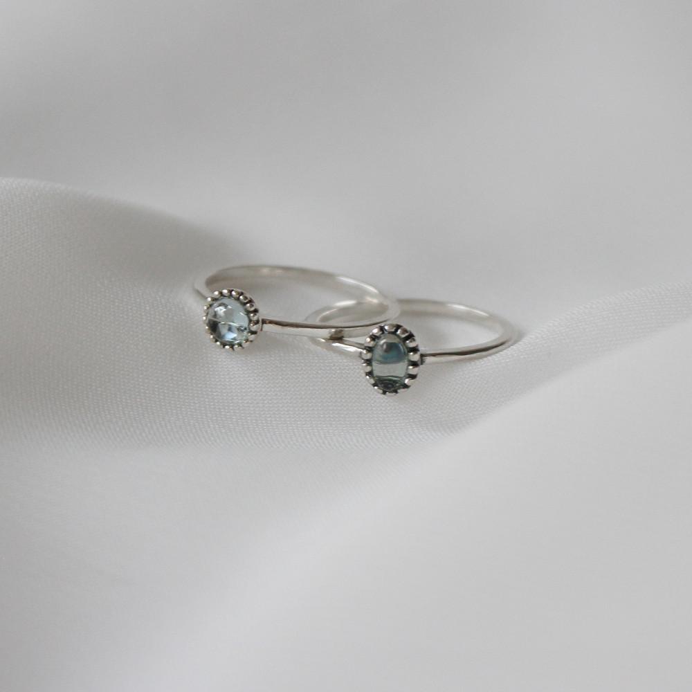 실버925 11월 탄생석 라운드 오발 블루토파즈 은반지 실버반지