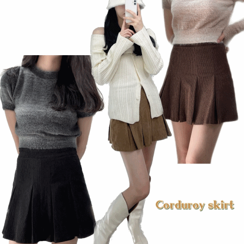 [기간세일] 코듀로이 플리츠 미니 스커트 치마바지 (S,M,L)