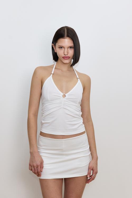 HALTER O-RING TANK TOP (WHITE)
