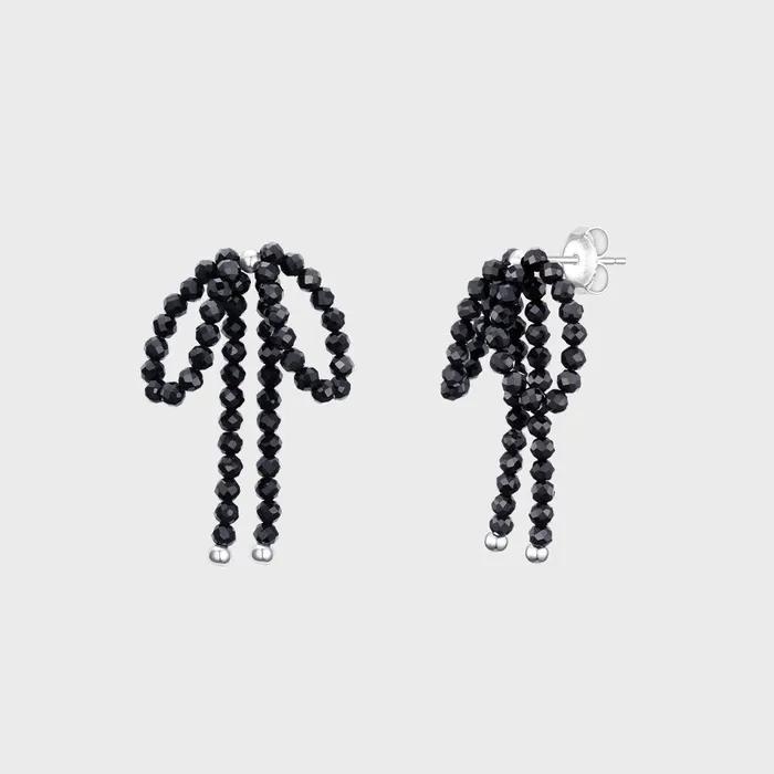 STELLA 리본 블랙 비드귀걸이 (JJLJEZ4BF390BR000)