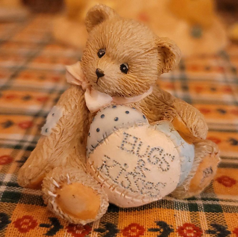 하트쿠션 체리쉬드 테디즈베어 / 체리시드테디즈 / 빈티지인형 / 차일드후드 / 곰인형