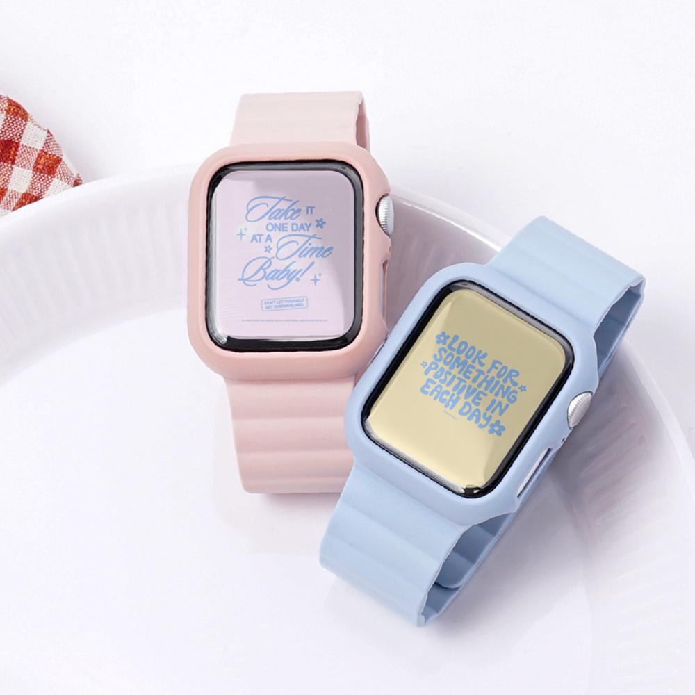 애플워치 스트랩 9 8 7 6 se 2 호환 실리콘 마그네틱 밴드 시계줄 풀커버