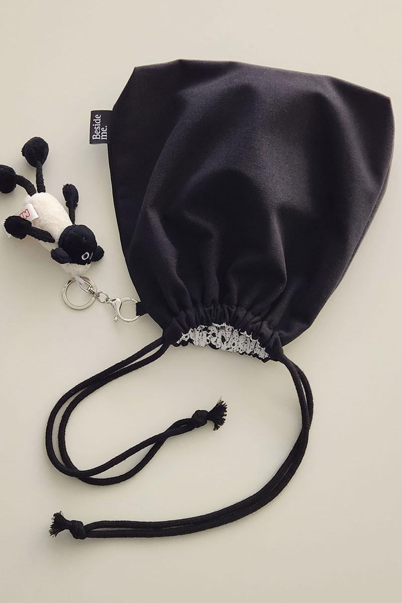terazzo string pouch bag - black