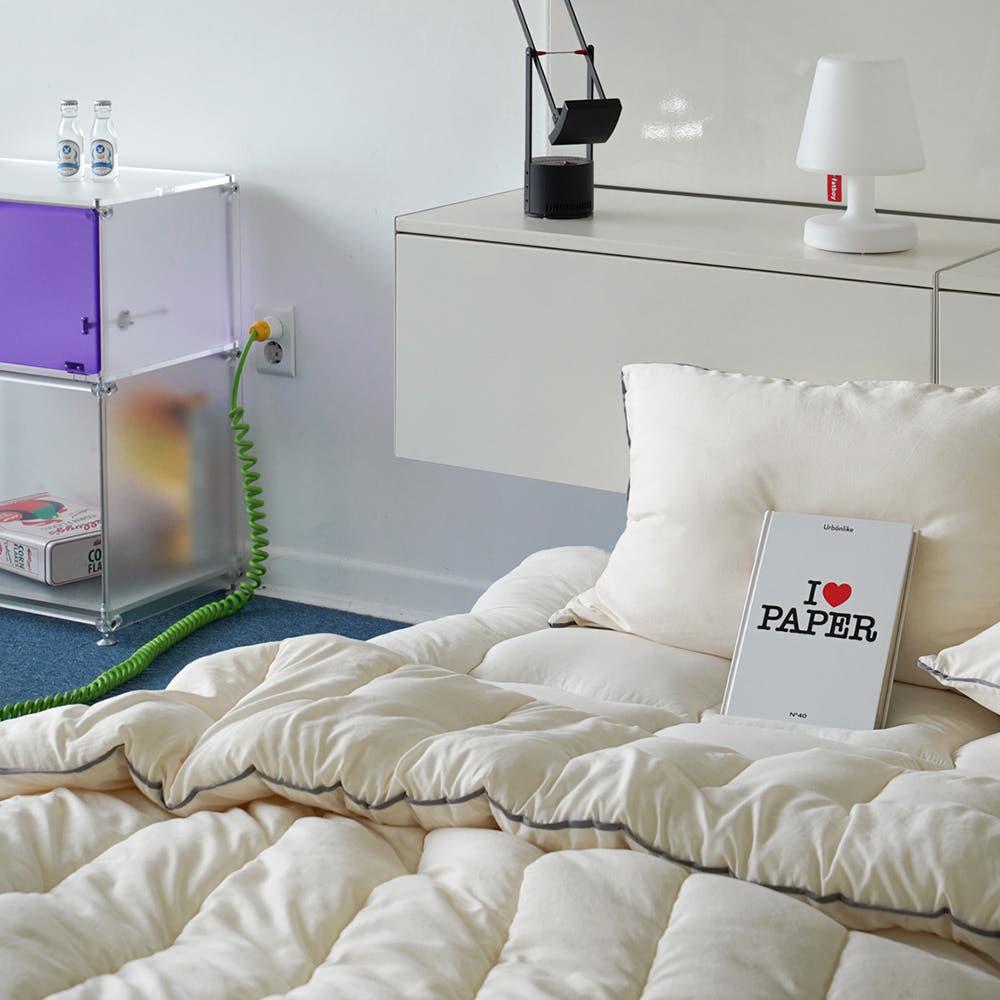 깊게자요 워싱 먼지없는 솔리드 프린트 차렵이불 베개세트 SS