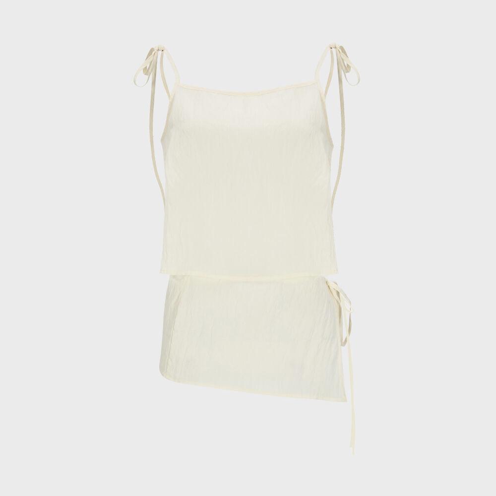 비스코스 스트링 슬리브리스 [아이보리]