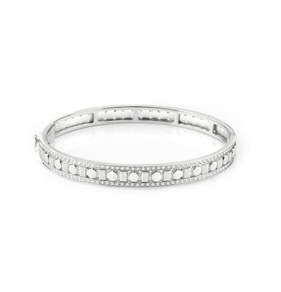 화이트 골드 앤 다이아몬드 브레이슬릿 (7 mm.)