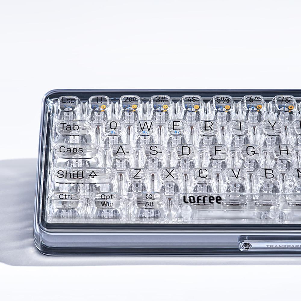 LOFREE 로프리 투명 키보드 1% 기계식 키보드 무선연결 사무실키보드