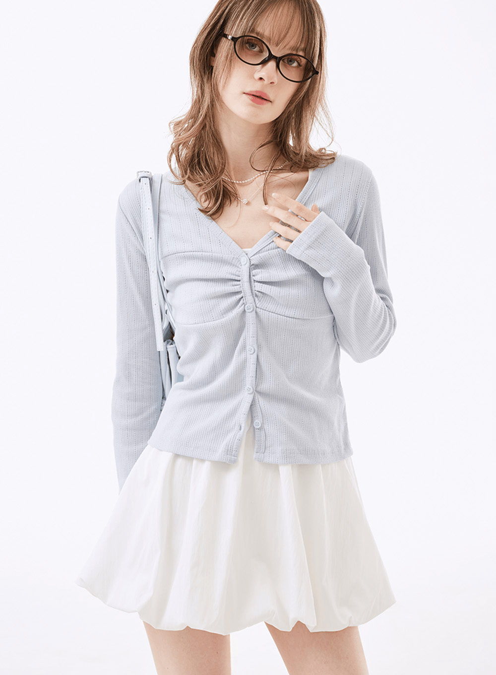 웨폴드 펀치 셔링 가디건