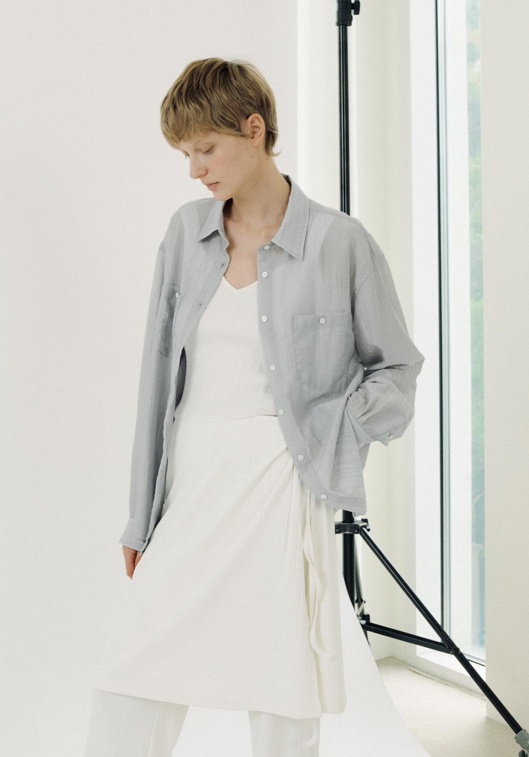 Sheer Dante Loose fit Shirt (gray stripe)