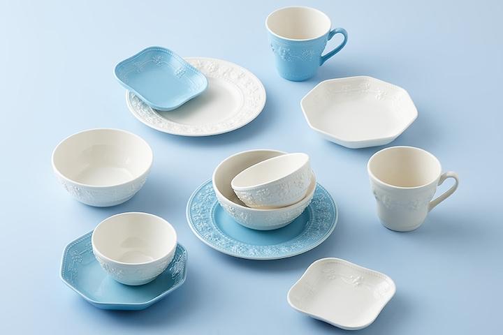 페스티비티 2인 식기 홈세트 12p (아이보리/블루)