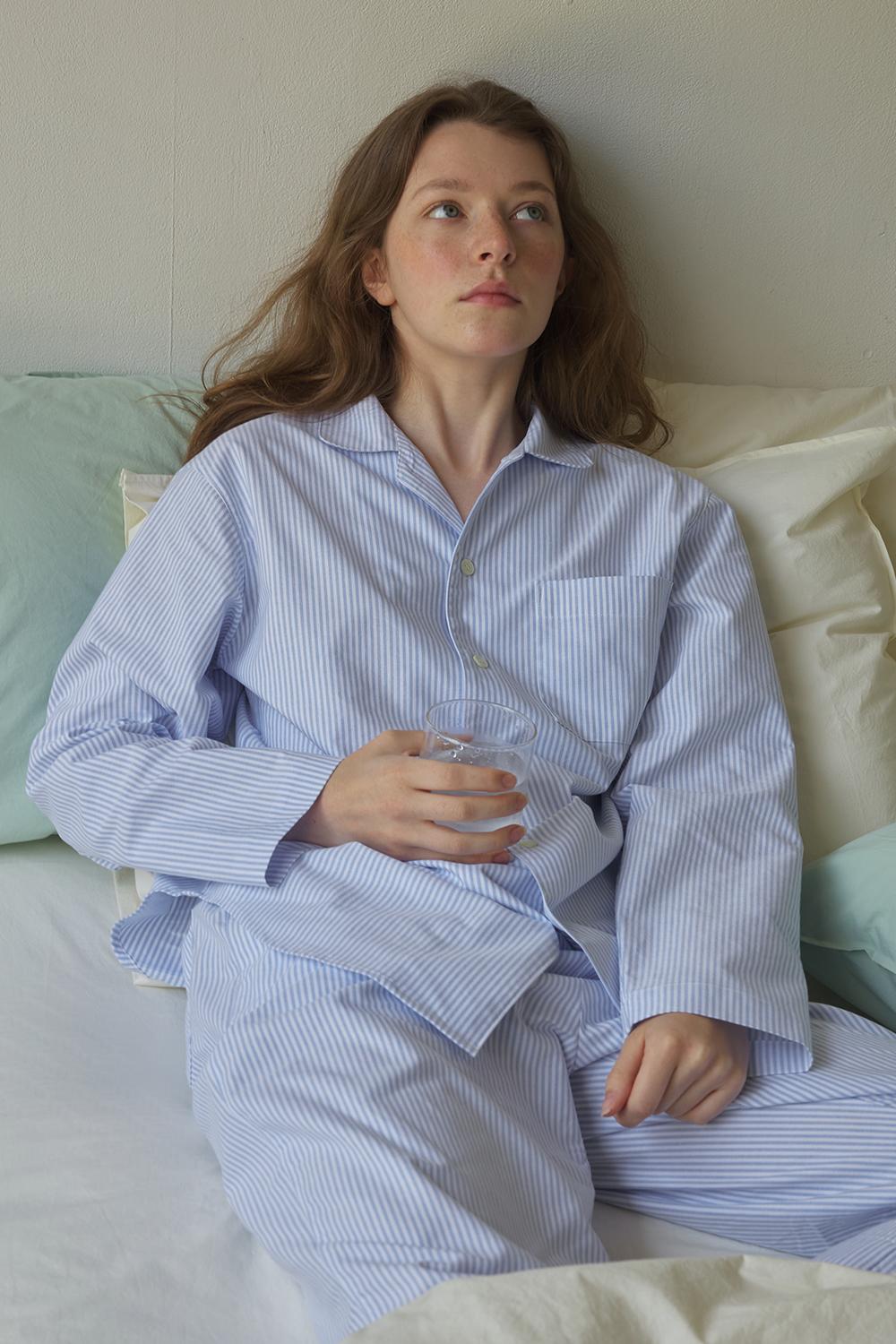 Morning Blue Stripe pajamas set