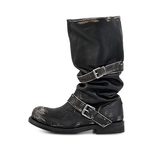 [3월4일 예약배송]Slouchy Long Boots_Rub off black