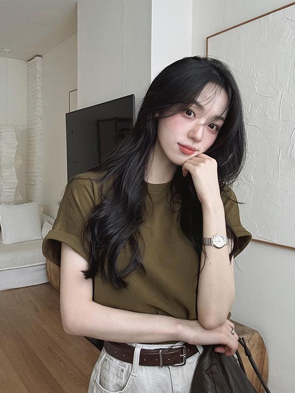 슬로우앤드 [가을기본티🍁] ONLYSLOW. 밸런스 소프트웜 피치기모 티셔츠 (롤업!) - 8 color (무료배송)
