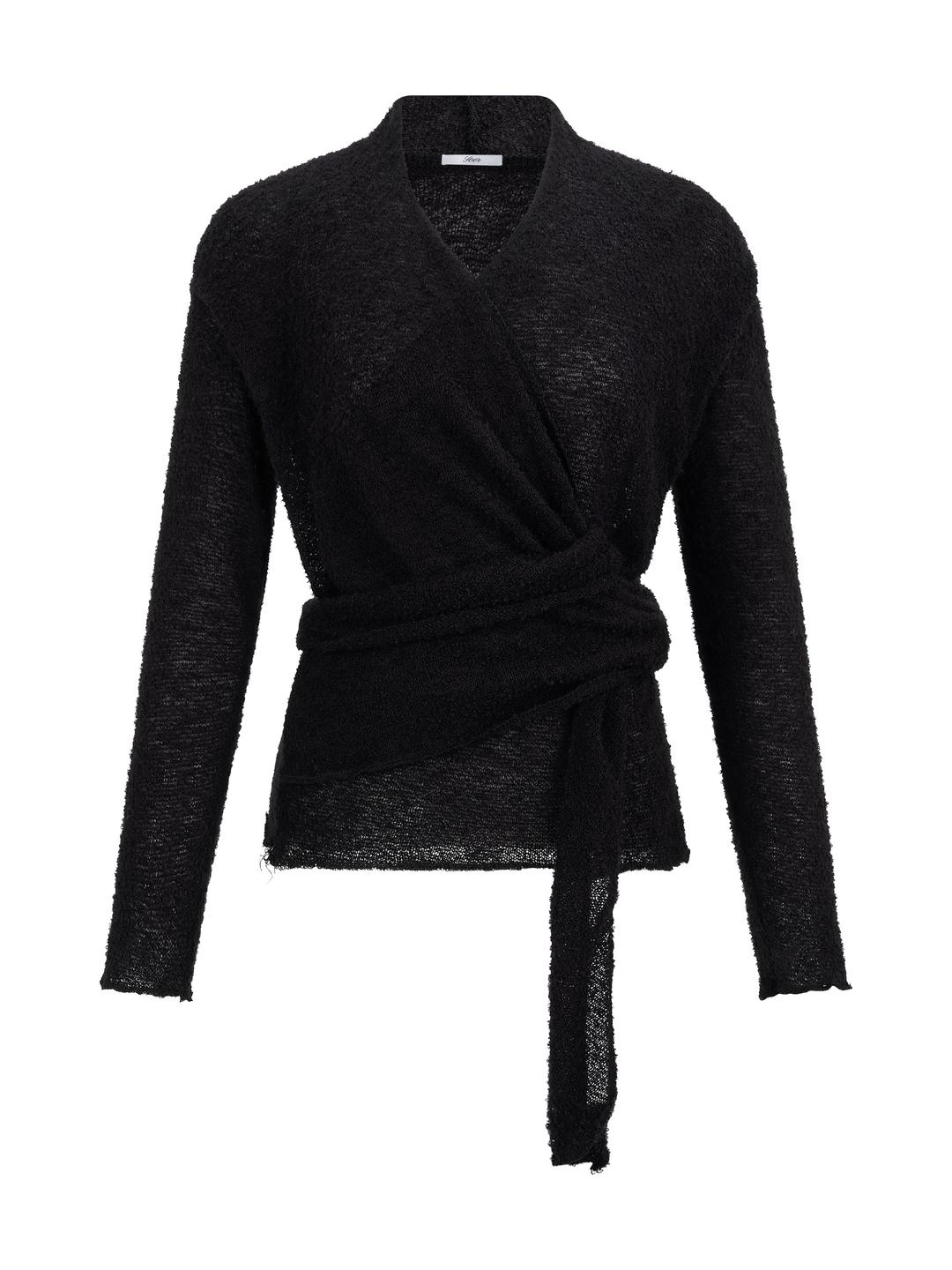 softie wrap cardigan_black