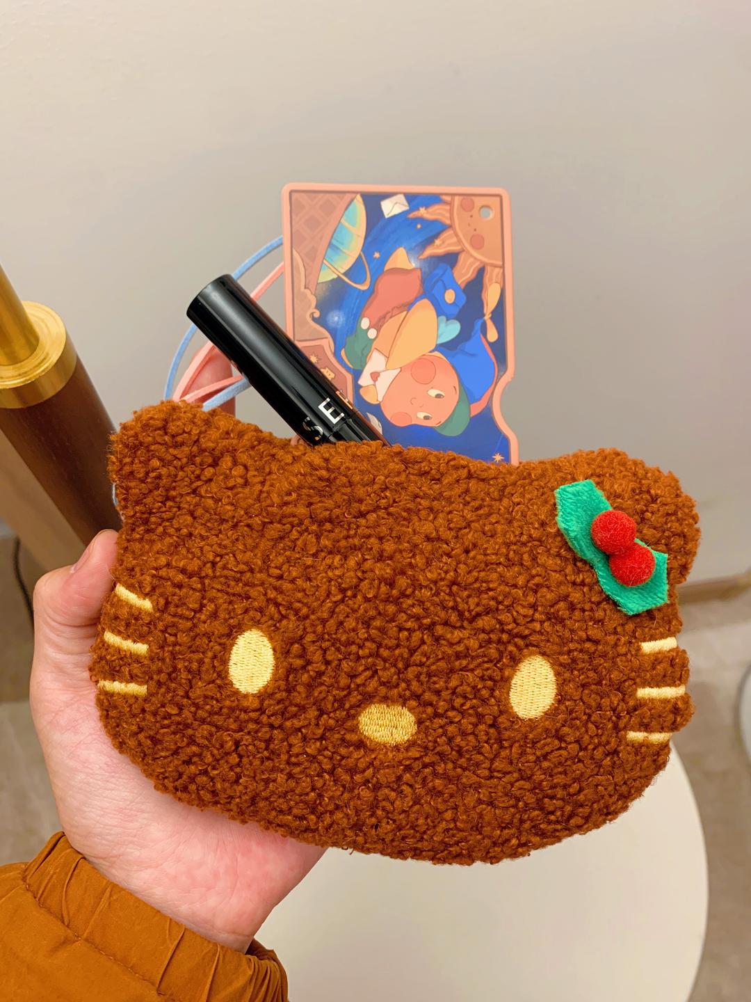 진저브레드 뽀글이 키티 미니 파우치 동전지갑 다용도 수납가방