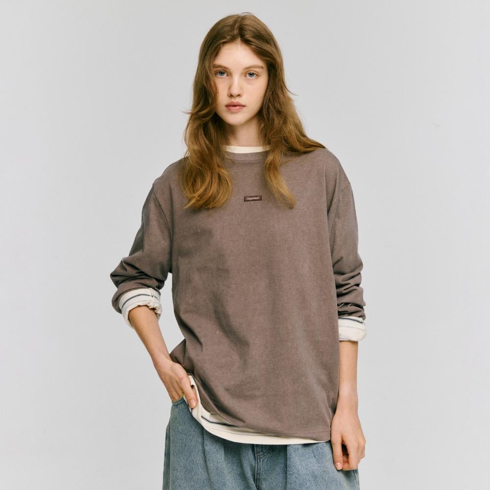 box logo long sleeve t-shirt - brown