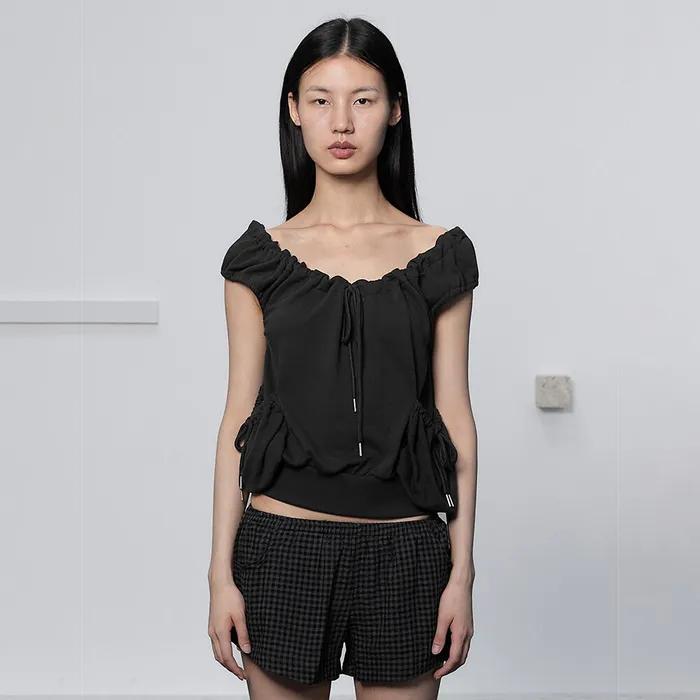STRING POCKET SWEAT SLEEVELESS / CHARCOAL