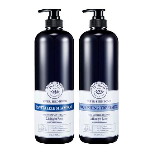 닥터시드 슈퍼시드밤 샴푸 1L + 트리트먼트 1L 세트 미드나잇로즈, 1세트 - 샴푸/린스 | 쿠팡