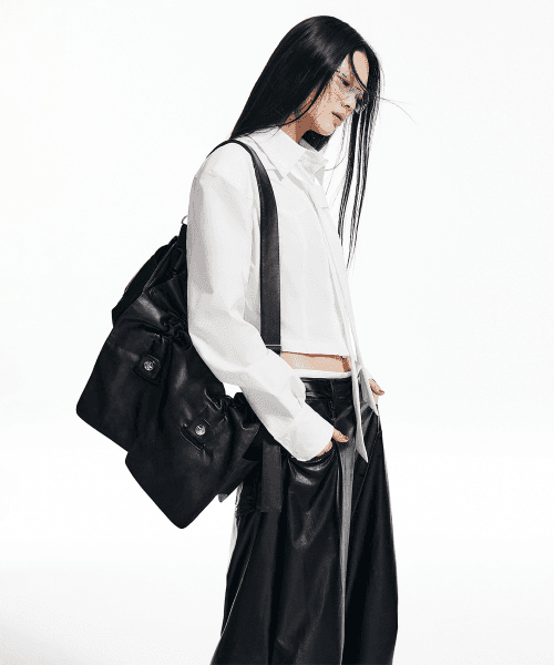 레트로 레더 모터사이클 핸드백